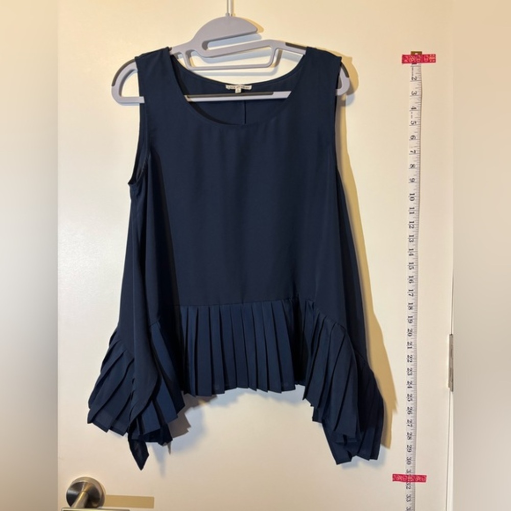 Anthropologie Elegant Navy Sleeveless Top